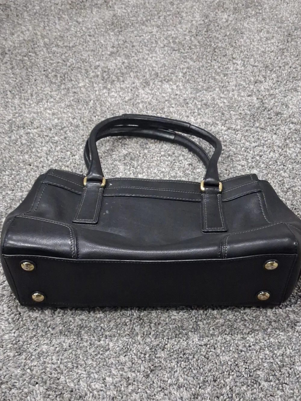 Coach Black Leather Satchel with Gold Hardware